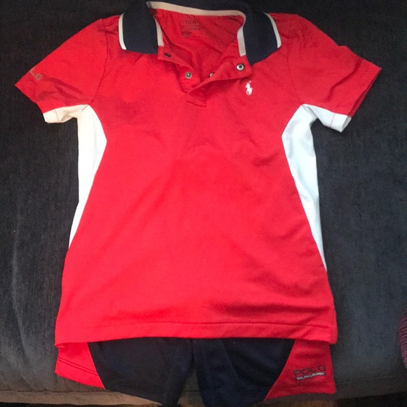 black and red polo outfit